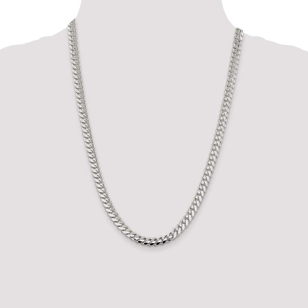 Sterling Silver 7.0mm Polished Domed Curb Chain