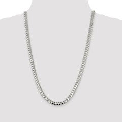 Sterling Silver Rhodium-plated 7.0mm Polished Domed Curb Chain - 5