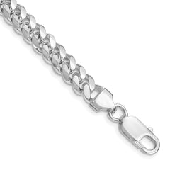 Sterling Silver Rhodium-plated 7.0mm Polished Domed Curb Chain - 6