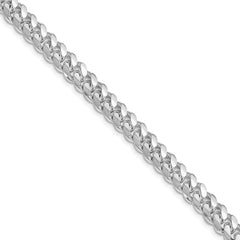 Sterling Silver Rhodium-plated 7.0mm Polished Domed Curb Chain - 5