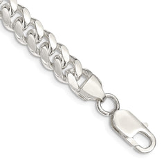 Sterling Silver 7.8mm Polished Domed Curb Chain - 8