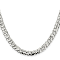 Sterling Silver Rhodium-plated 7.8mm Polished Domed Curb Chain - 2