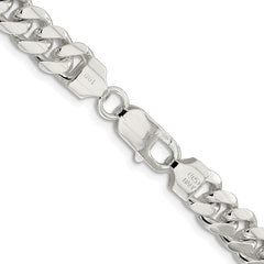 Sterling Silver Rhodium-plated 7.8mm Polished Domed Curb Chain - 2