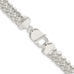 Sterling Silver Rhodium-plated 9mm Polished Domed Curb Chain - 3