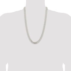 Sterling Silver Rhodium-plated 10.7mm Polished Domed Curb Chain - 2