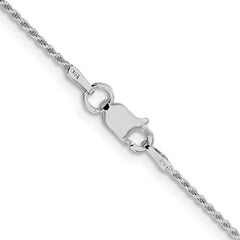 Sterling Silver Rhodium-plated 1.1mm Diamond-cut Rope Chain - 3