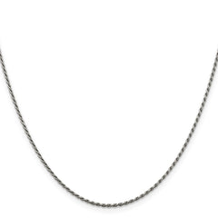 Sterling Silver Rhodium-plated 1.5mm Diamond-cut Rope Chain - 11