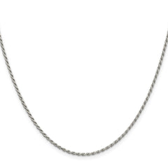 Sterling Silver 1.7mm Diamond-cut Rope Chain - 9