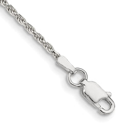 Sterling Silver 1.7mm Diamond-cut Rope Chain Anklet - 2