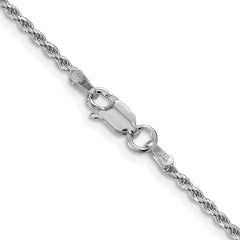 Sterling Silver Rhodium-plated 1.7mm Diamond-cut Rope Chain - 9