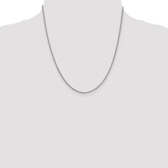 Sterling Silver Rhodium-plated 1.7mm Diamond-cut Rope Chain - 8