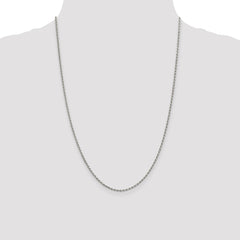 Sterling Silver Rhodium-plated 1.7mm Diamond-cut Rope Chain - 3