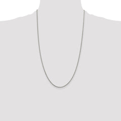 Sterling Silver Rhodium-plated 1.7mm Diamond-cut Rope Chain - 4