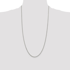 Sterling Silver Rhodium-plated 1.7mm Diamond-cut Rope Chain - 5