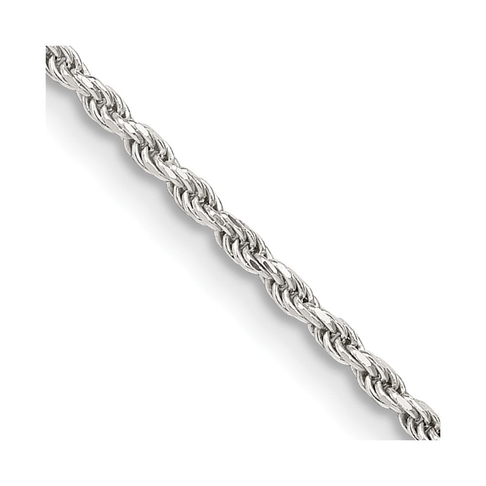 Sterling Silver 1.7mm Diamond-cut Rope Chain - 10