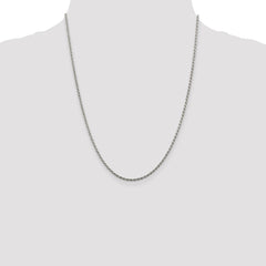 Sterling Silver Rhodium-plated 1.85mm Diamond-cut Rope Chain - 2