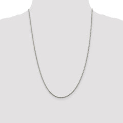 Sterling Silver Rhodium-plated 1.85mm Diamond-cut Rope Chain - 3