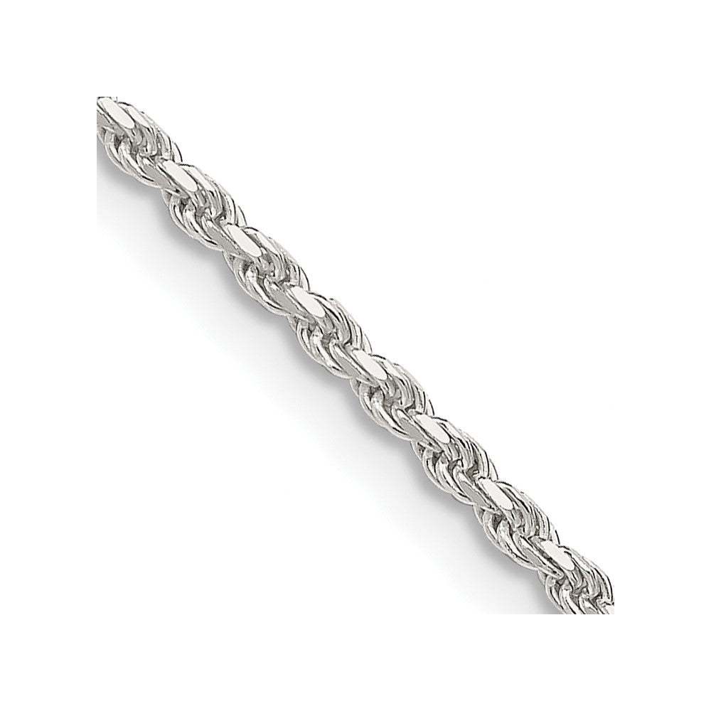 Sterling Silver 1.85mm Diamond-cut Rope Chain - 11