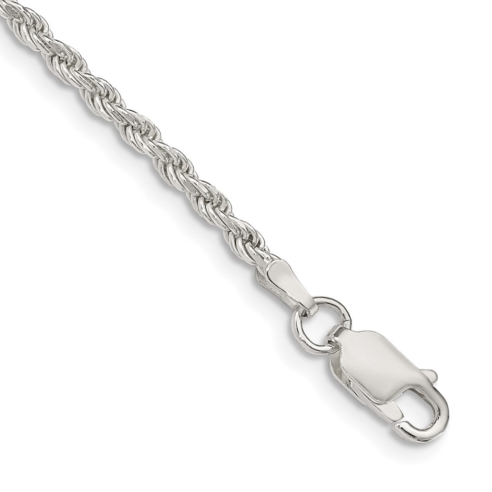 Sterling Silver 2.25mm Diamond-cut Rope Chain - 11