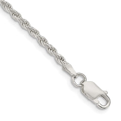 Sterling Silver 2.25mm Diamond-cut Rope Chain - 11