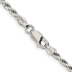 Sterling Silver 2.5mm Diamond-cut Rope Chain - 2