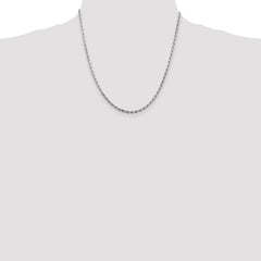 Sterling Silver 2.5mm Diamond-cut Rope Chain - 5