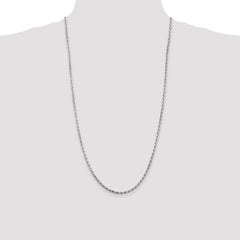 Sterling Silver 2.5mm Diamond-cut Rope Chain - 4