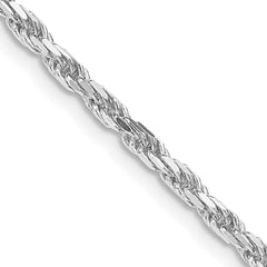 Sterling Silver Rhodium-plated 2.5mm Diamond-cut Rope Chain - 3