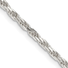 Sterling Silver 2.5mm Diamond-cut Rope Chain - 5