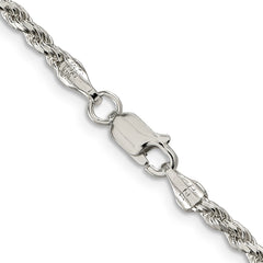 Sterling Silver 2.75mm Diamond-cut Rope Chain - 13