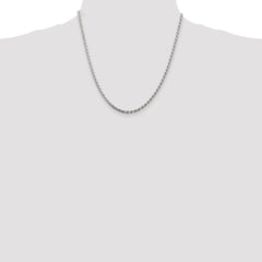 Sterling Silver 2.75mm Diamond-cut Rope Chain - 13