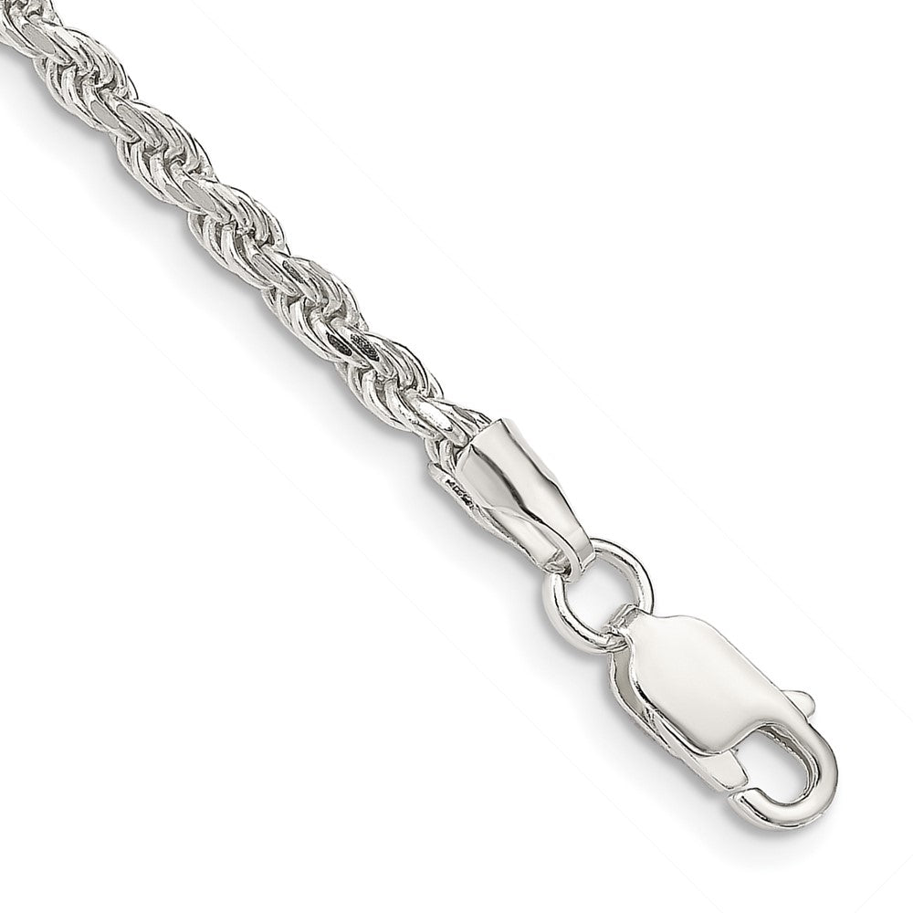 Sterling Silver 2.75mm Diamond-cut Rope Chain - 6