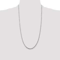 Sterling Silver Rhodium-plated 2.75mm Diamond-cut Rope Chain - 3