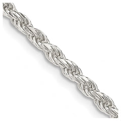 Sterling Silver 2.75mm Diamond-cut Rope Chain - 12