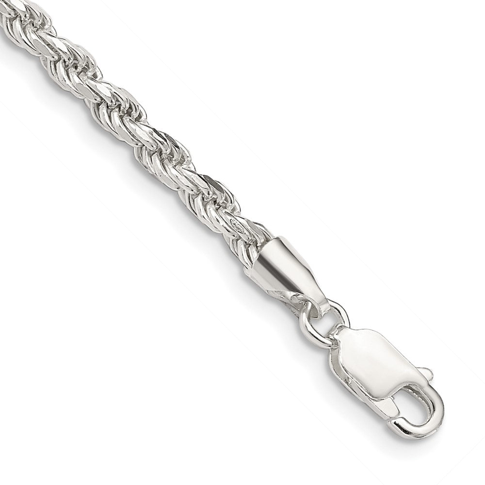 Sterling Silver 3.2mm Diamond-cut Rope Chain - 4