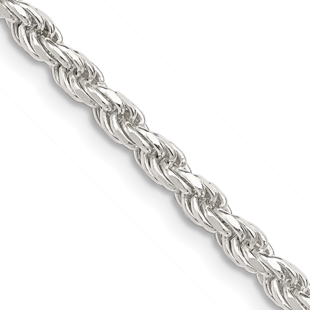 Sterling Silver 3.2mm Diamond-cut Rope Chain - 2
