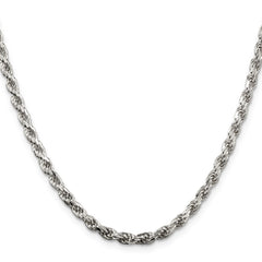 Sterling Silver 3.75mm Diamond-cut Rope Chain - 9