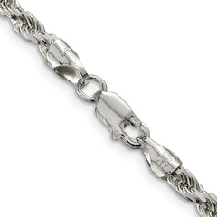 Sterling Silver 3.75mm Diamond-cut Rope Chain - 9