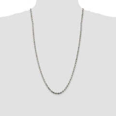 Sterling Silver 3.75mm Diamond-cut Rope Chain - 9