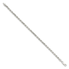 Sterling Silver 3.75mm Diamond-cut Rope Chain - 13