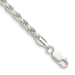 Sterling Silver 3.75mm Diamond-cut Rope Chain - 13