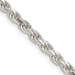 Sterling Silver 3.75mm Diamond-cut Rope Chain - 9