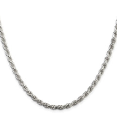 Sterling Silver 4.25mm Diamond-cut Rope Chain - 9