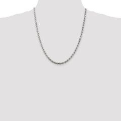 Sterling Silver 4.25mm Diamond-cut Rope Chain - 10