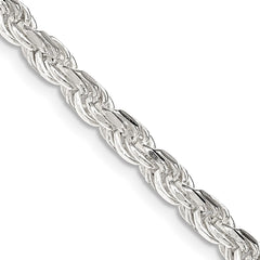 Sterling Silver 4.25mm Diamond-cut Rope Chain - 10