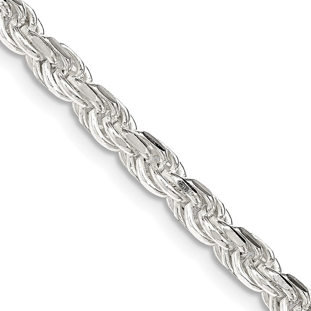 Sterling Silver 4.25mm Diamond-cut Rope Chain - 11