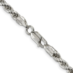 Sterling Silver 4.6mm Diamond-cut Rope Chain - 12
