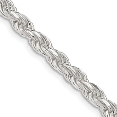 Sterling Silver 4.6mm Diamond-cut Rope Chain - 13