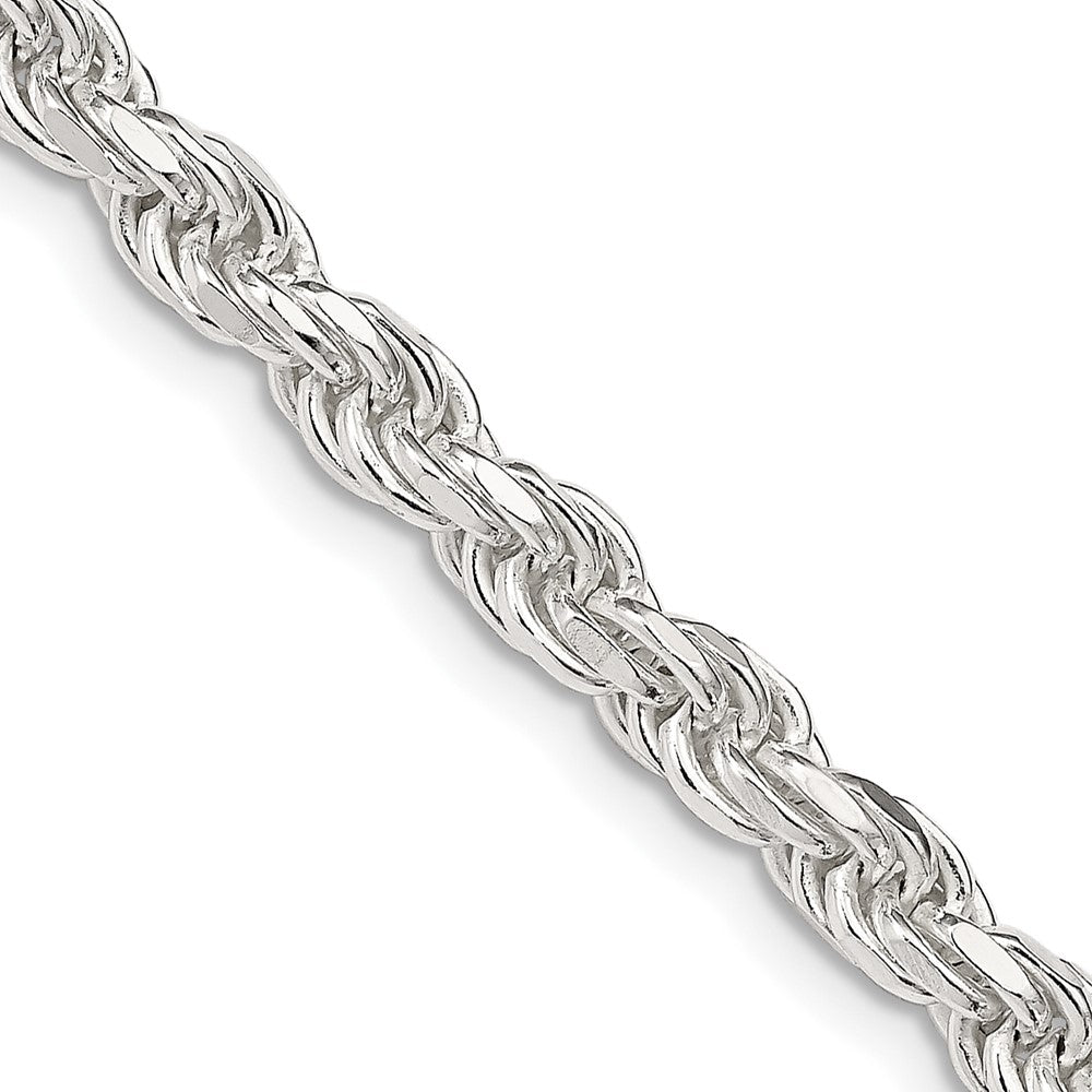 Sterling Silver 4.6mm Diamond-cut Rope Chain - 12