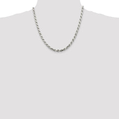 Sterling Silver 5.75mm Diamond-cut Rope Chain - 9
